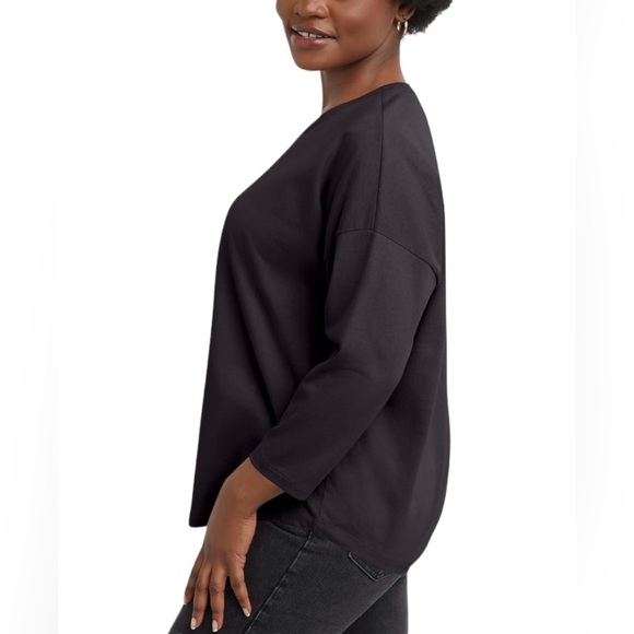 NWT 3/4 Sleeve 100% Cotton Crew Neck Women’s T-Shirt Hanes Size XXL - Picture 4 of 7